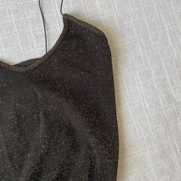 Free People Seamless Brami Black Sparkle Skinny Straps SZ XS/S NWOT - Picture 4 of 10